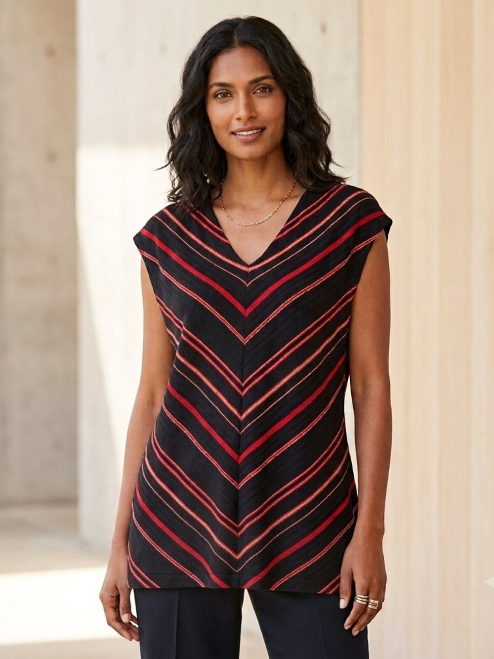 Ralph Lauren Black Top With Stripes Size XL